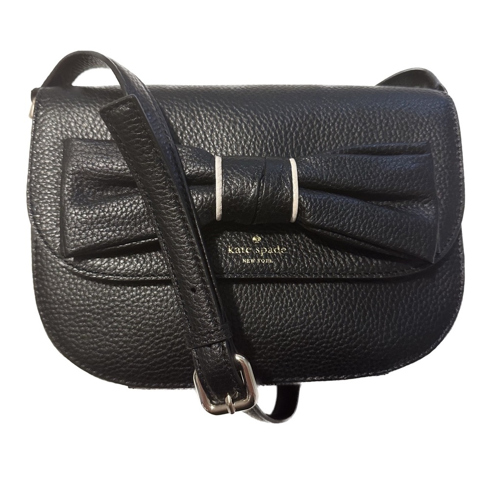NWOT Kate Spade Leather Crossbody Black Bow